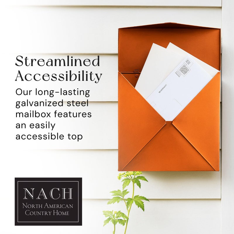 NACH Mailboxes for Outside Wall Mount, 10 x 10 x 4 inch Rustic Brown Mail Boxes for House Outside, Waterproof Mailboxes for Outside - Chicago Style Mail Box - Image 3